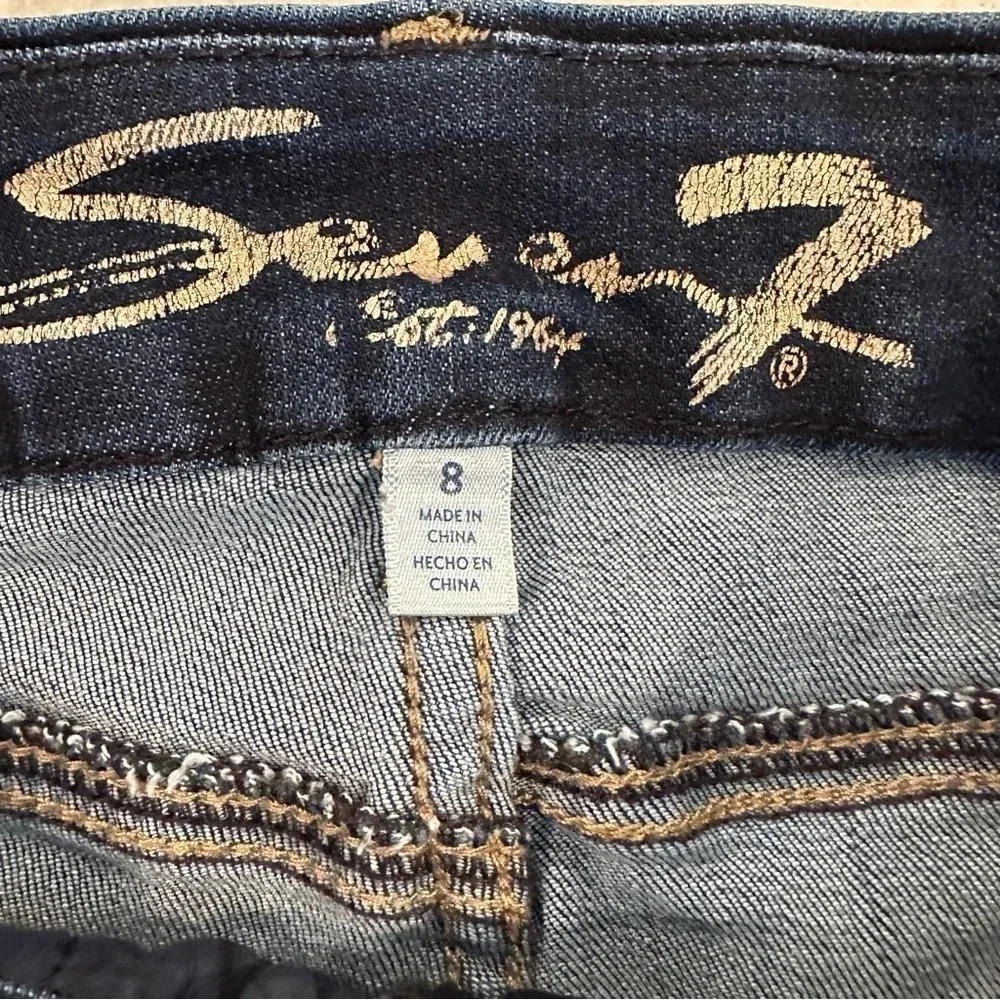 Seven7 High Rise Tummyless Skinny Dark Wash Denim Jeans Size 8 - Picture 5 of 12